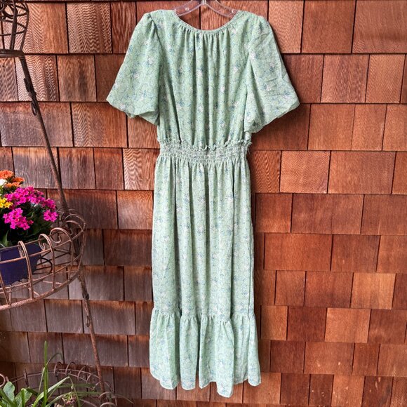 NWT Max Studio London Mint Green Bubble Sleeve Tiered Maxi Dress - Women's XL - Picture 10 of 16
